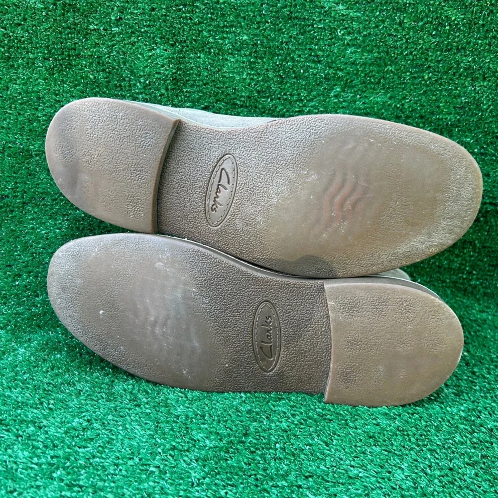 Clarks Bushacre 2 Grey Leather Chukka Desert Boots Mens 10.5 26113064